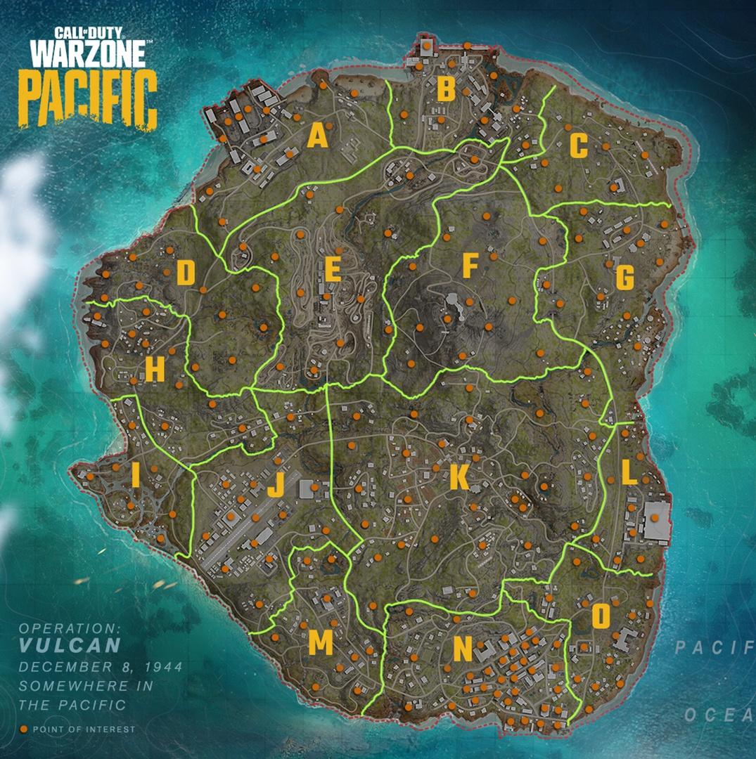 Caldera COD Warzone Map Layout Points Of Interest POIs