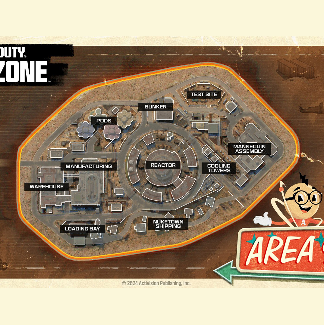 Area 99 - COD Warzone Map Layout, Points of Interest (POIs)