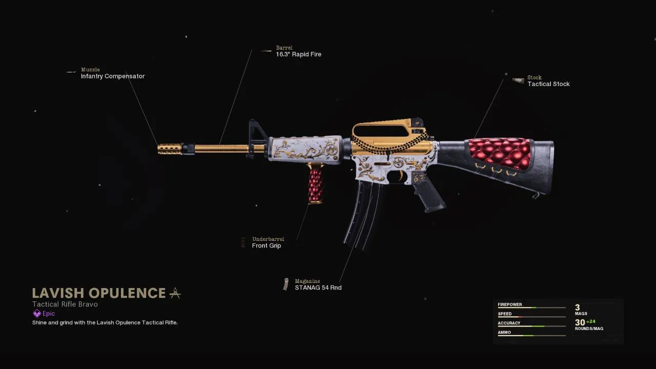 Lavish Opulence - COD Warzone and Black Ops Cold War Weapon Blueprint | Call of Duty