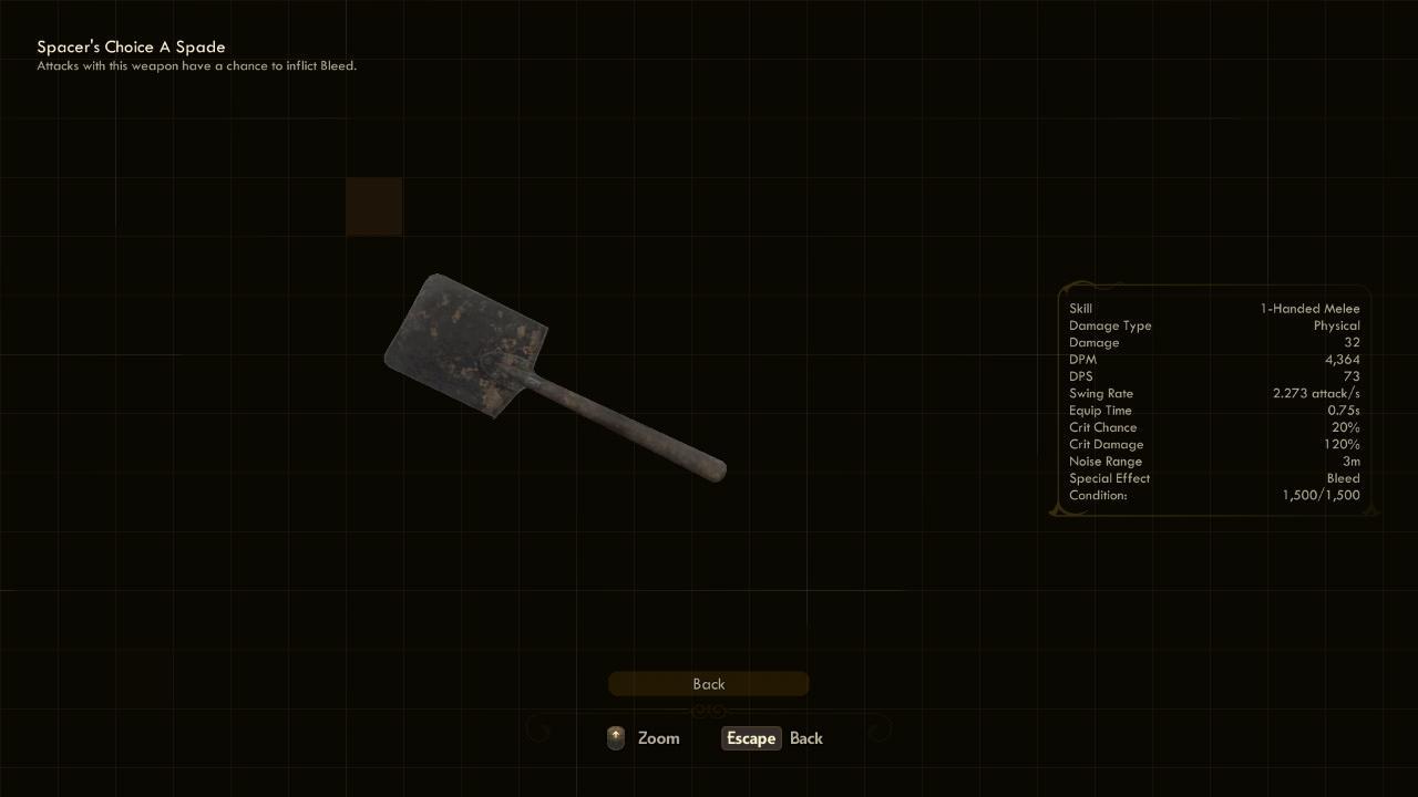 A Spade - The Outer Worlds Weapons