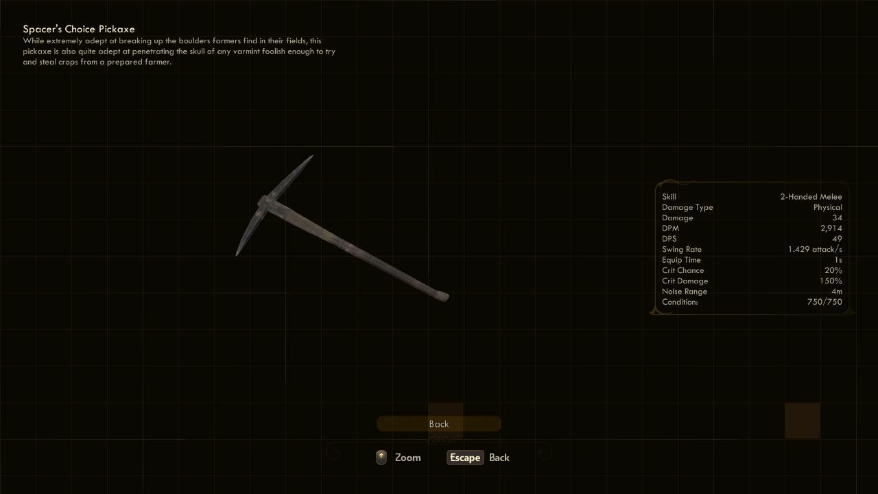 Pickaxe - The Outer Worlds Weapons