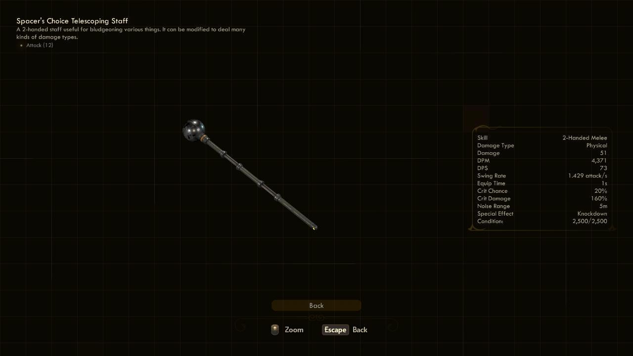 Telescoping Staff - The Outer Worlds Weapons